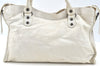 Authentic BALENCIAGA Classic The City 2Way Hand Bag Leather 115748 White 1185H