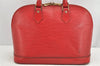 Authentic Louis Vuitton Epi Alma PM Hand Bag Red M52147 LV 1185K