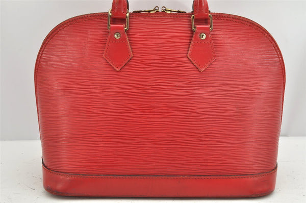 Authentic Louis Vuitton Epi Alma PM Hand Bag Red M52147 LV 1185K