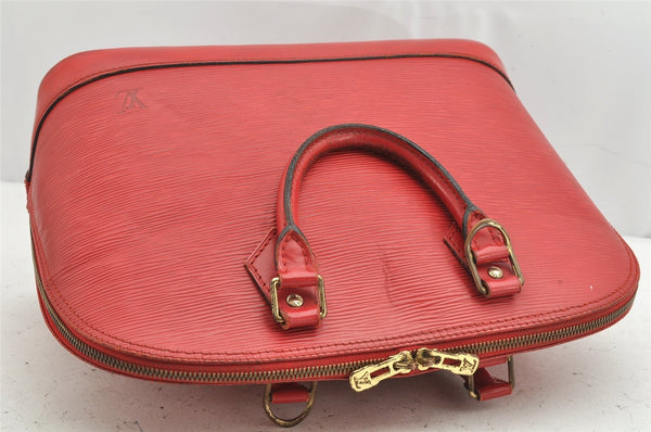 Authentic Louis Vuitton Epi Alma PM Hand Bag Red M52147 LV 1185K