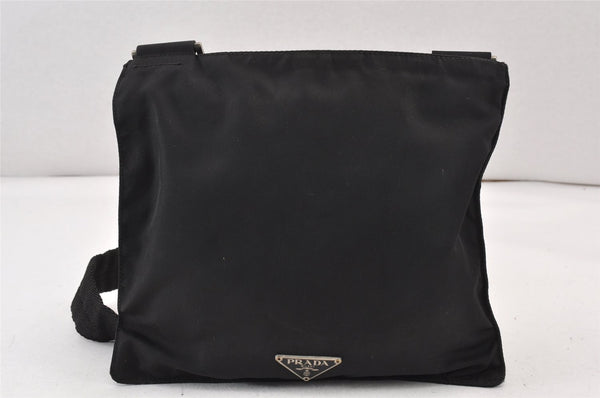 Authentic PRADA Nylon Leather Shoulder Cross Body Bag Purse Black 1187K