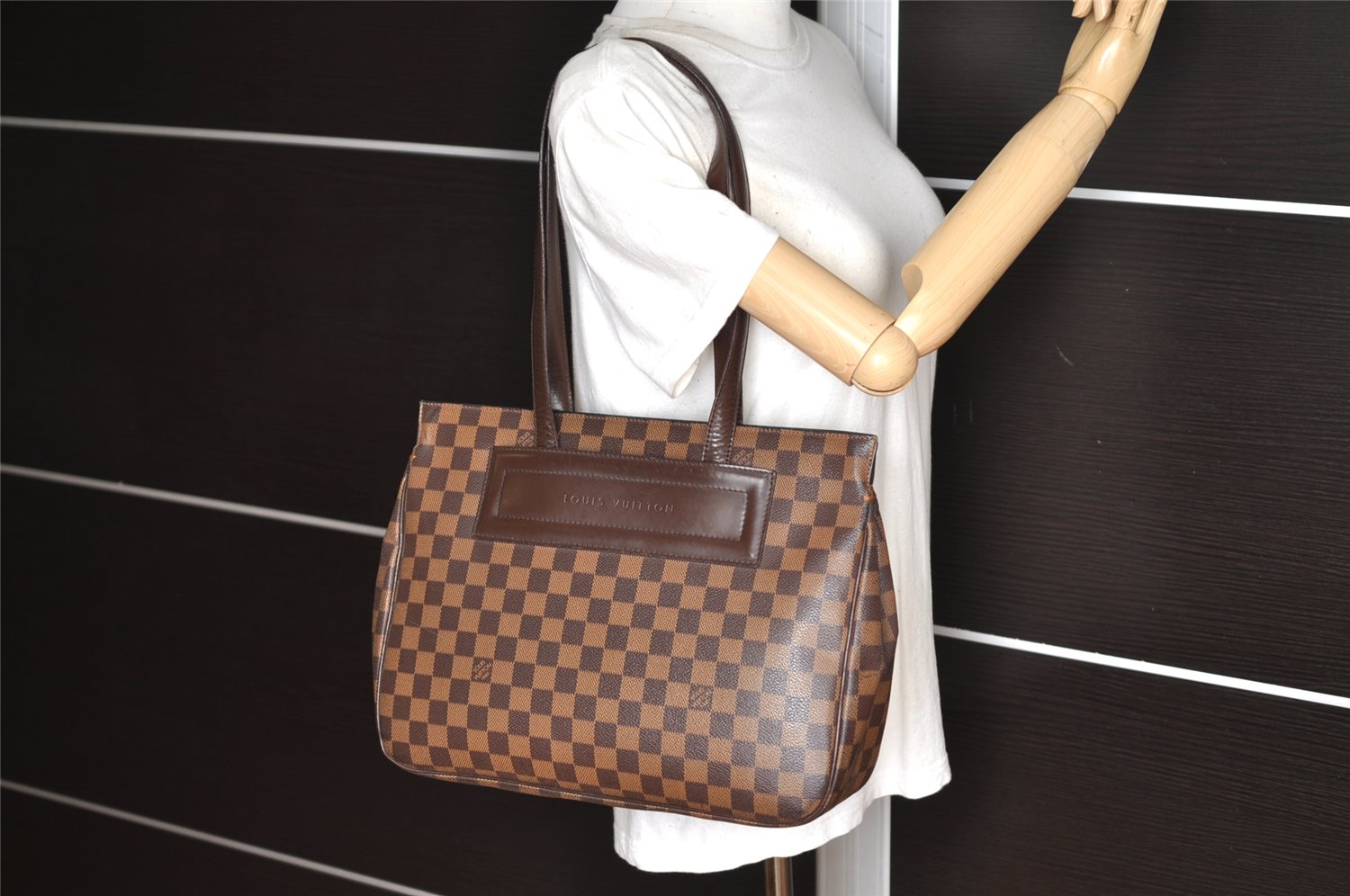 Authentic Louis Vuitton Damier Parioli PM Shoulder Tote Bag N51123 LV 1188K