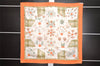 Authentic HERMES Carre 90 Scarf "Herbier de Gavarnie" Silk Orange 1189I