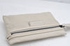 Authentic BOTTEGA VENETA Punching Leather Clutch Hand Bag Purse White 1189K