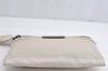 Authentic BOTTEGA VENETA Punching Leather Clutch Hand Bag Purse White 1189K