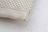Authentic BOTTEGA VENETA Punching Leather Clutch Hand Bag Purse White 1189K