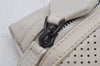 Authentic BOTTEGA VENETA Punching Leather Clutch Hand Bag Purse White 1189K