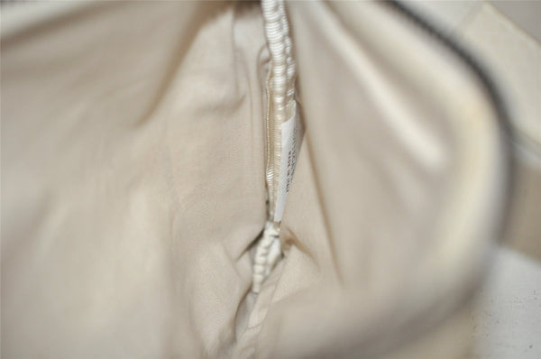 Authentic BOTTEGA VENETA Punching Leather Clutch Hand Bag Purse White 1189K