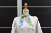 Authentic HERMES Twilly Scarf "Camails" Silk Light Blue Box 1190I