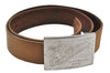 Auth Louis Vuitton Ceinture Jeans Belt Size 90cm 36" Brown Silver M6815S 1190J