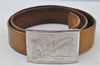 Auth Louis Vuitton Ceinture Jeans Belt Size 90cm 36" Brown Silver M6815S 1190J