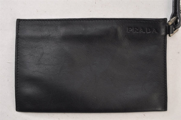 Authentic PRADA Leather Shoulder Bag B10394 Black 1190K