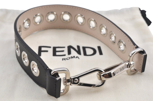 Authentic FENDI Mini Strap You Handle Reversible Leather 15.4" Black Cream 1190L