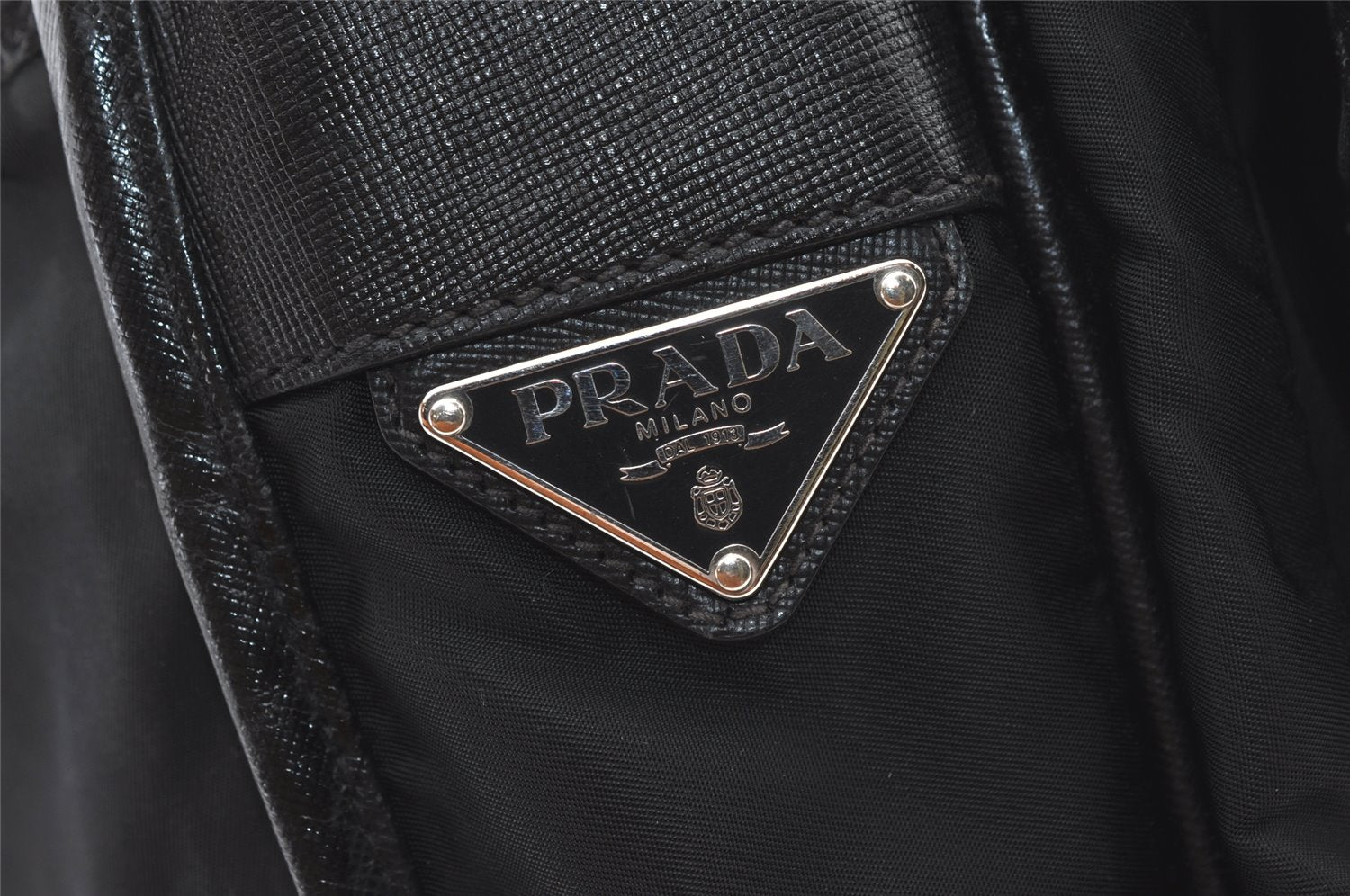 Authentic PRADA Nylon Leather Shoulder Cross Body Bag Black 1191K