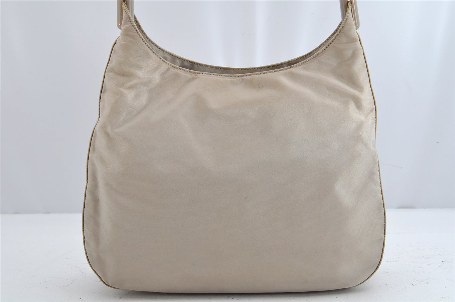 Authentic PRADA Vintage Nylon Shoulder Hand Bag Purse White Cream 1192K