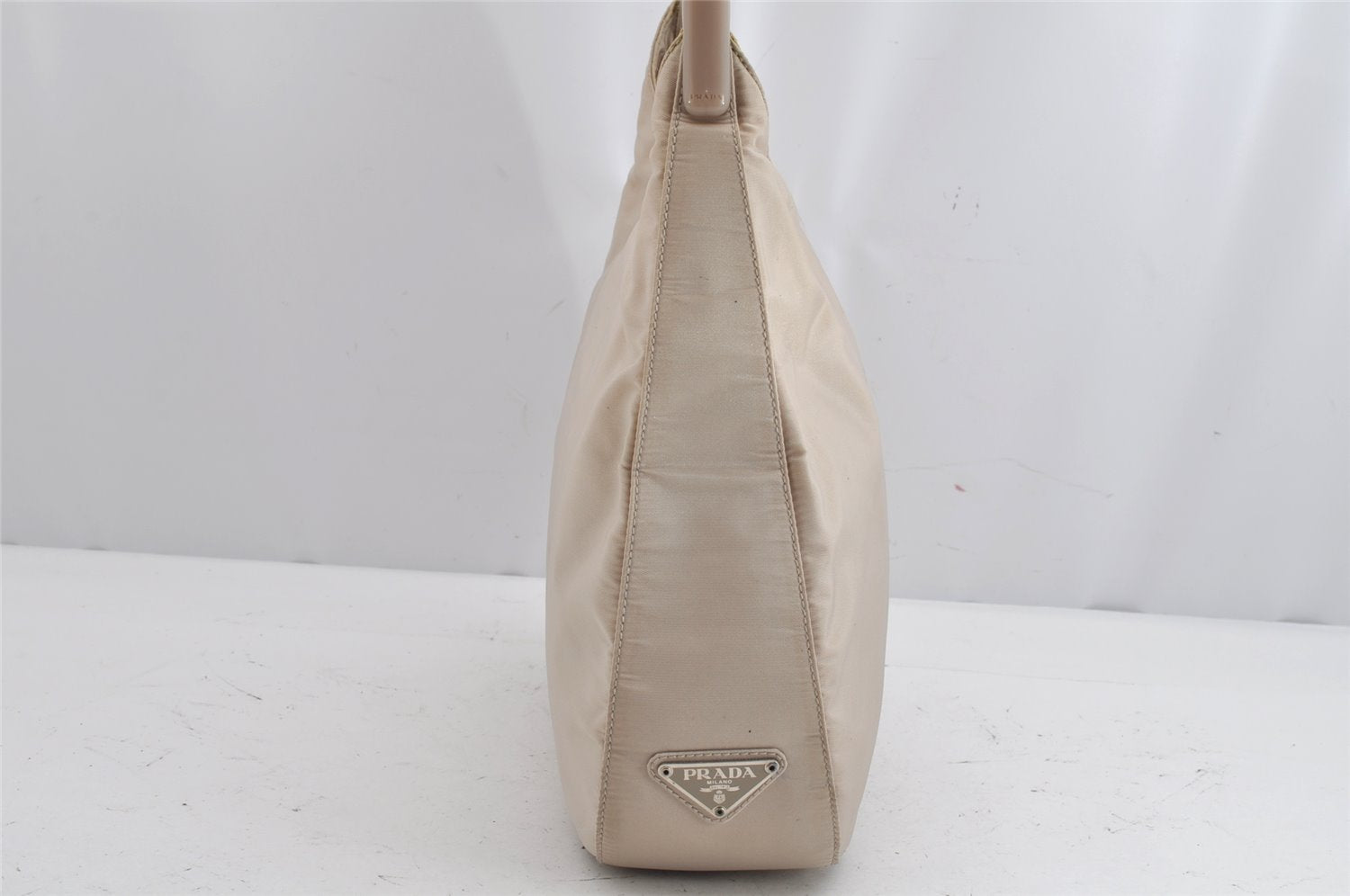 Authentic PRADA Vintage Nylon Shoulder Hand Bag Purse White Cream 1192K