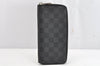 Authentic Louis Vuitton Damier Graphite Zippy Wallet Vertical N63095 LV 1193K