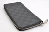 Authentic Louis Vuitton Damier Graphite Zippy Wallet Vertical N63095 LV 1193K