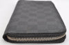 Authentic Louis Vuitton Damier Graphite Zippy Wallet Vertical N63095 LV 1193K