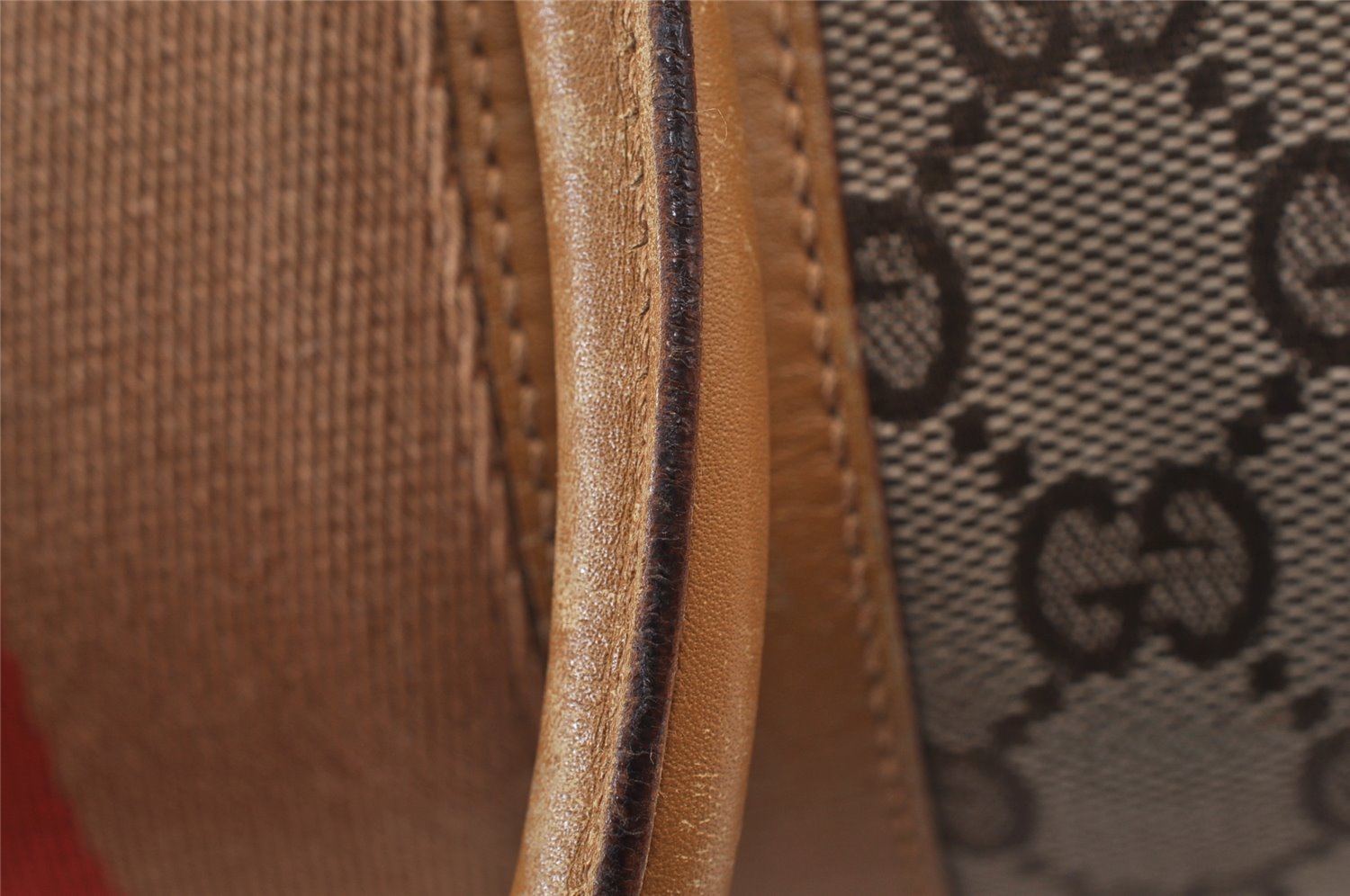 Authentic GUCCI Sherry Line Hand Bag GG Canvas Leather 0000851 Brown 1194K