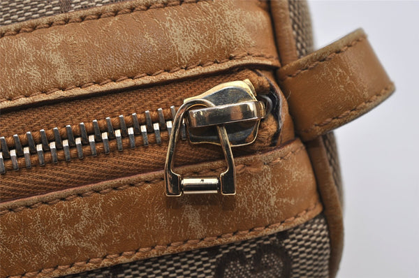 Authentic GUCCI Sherry Line Hand Bag GG Canvas Leather 0000851 Brown 1194K