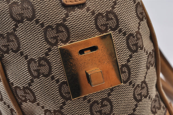 Authentic GUCCI Sherry Line Hand Bag GG Canvas Leather 0000851 Brown 1194K