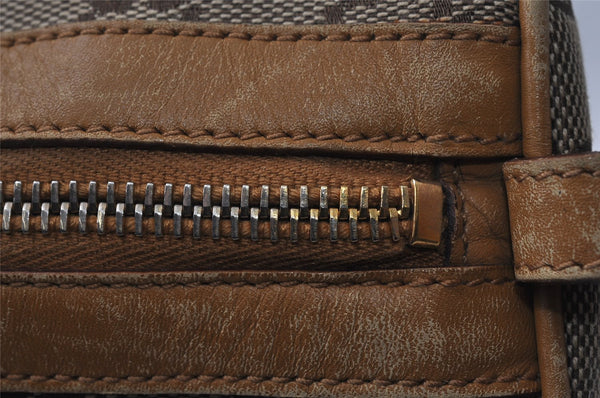 Authentic GUCCI Sherry Line Hand Bag GG Canvas Leather 0000851 Brown 1194K