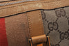 Authentic GUCCI Sherry Line Hand Bag GG Canvas Leather 0000851 Brown 1194K