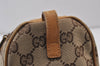 Authentic GUCCI Sherry Line Hand Bag GG Canvas Leather 0000851 Brown 1194K