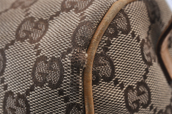 Authentic GUCCI Sherry Line Hand Bag GG Canvas Leather 0000851 Brown 1194K