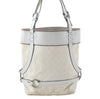 Authentic GUCCI Vintage Shoulder Tote Bag GG Canvas Leather White 1195K