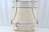 Authentic GUCCI Vintage Shoulder Tote Bag GG Canvas Leather White 1195K