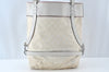 Authentic GUCCI Vintage Shoulder Tote Bag GG Canvas Leather White 1195K