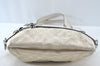 Authentic GUCCI Vintage Shoulder Tote Bag GG Canvas Leather White 1195K