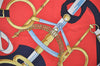 Authentic HERMES Carre 90 Scarf "Eperon d' or" Silk Navy 1198I