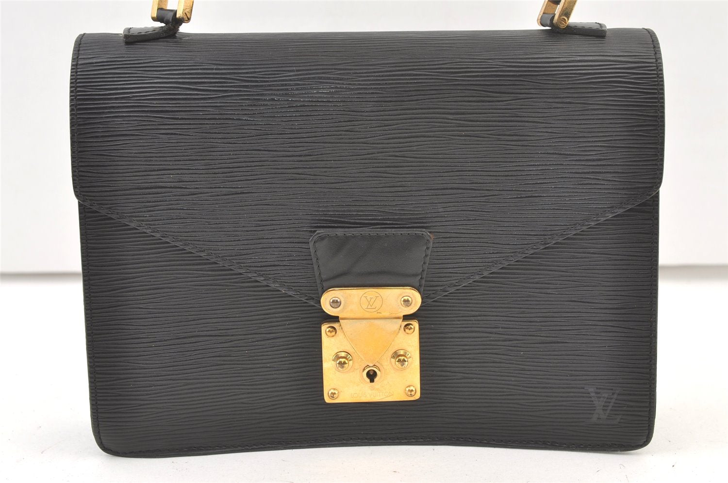Authentic Louis Vuitton Epi Concorde Hand Bag Purse Black M52132 LV 1202K