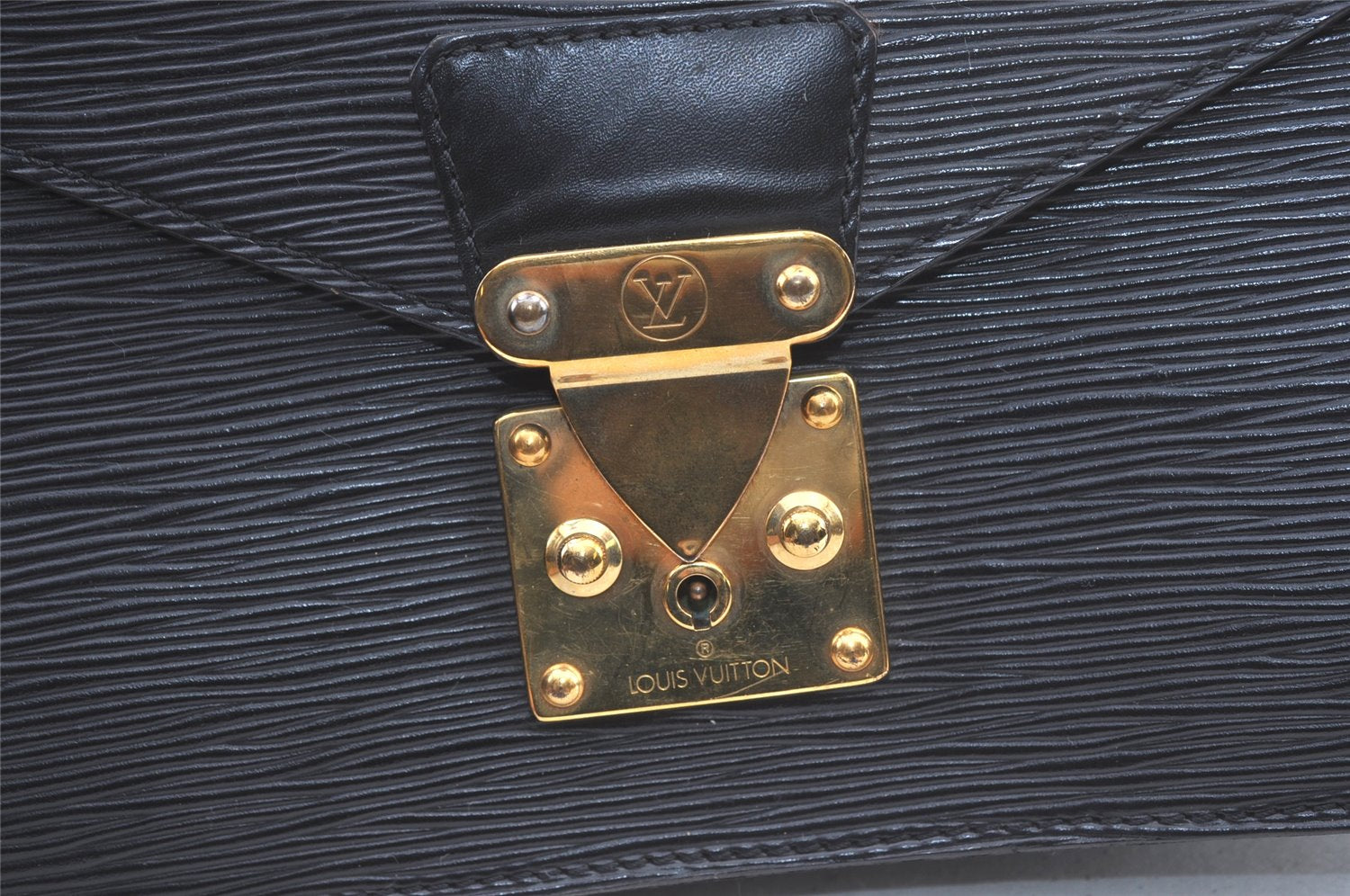 Authentic Louis Vuitton Epi Concorde Hand Bag Purse Black M52132 LV 1202K