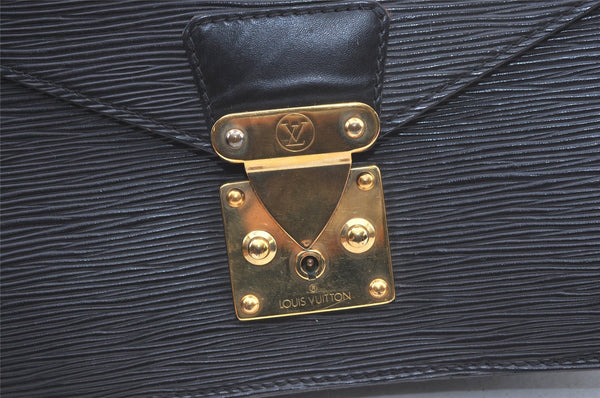 Authentic Louis Vuitton Epi Concorde Hand Bag Purse Black M52132 LV 1202K