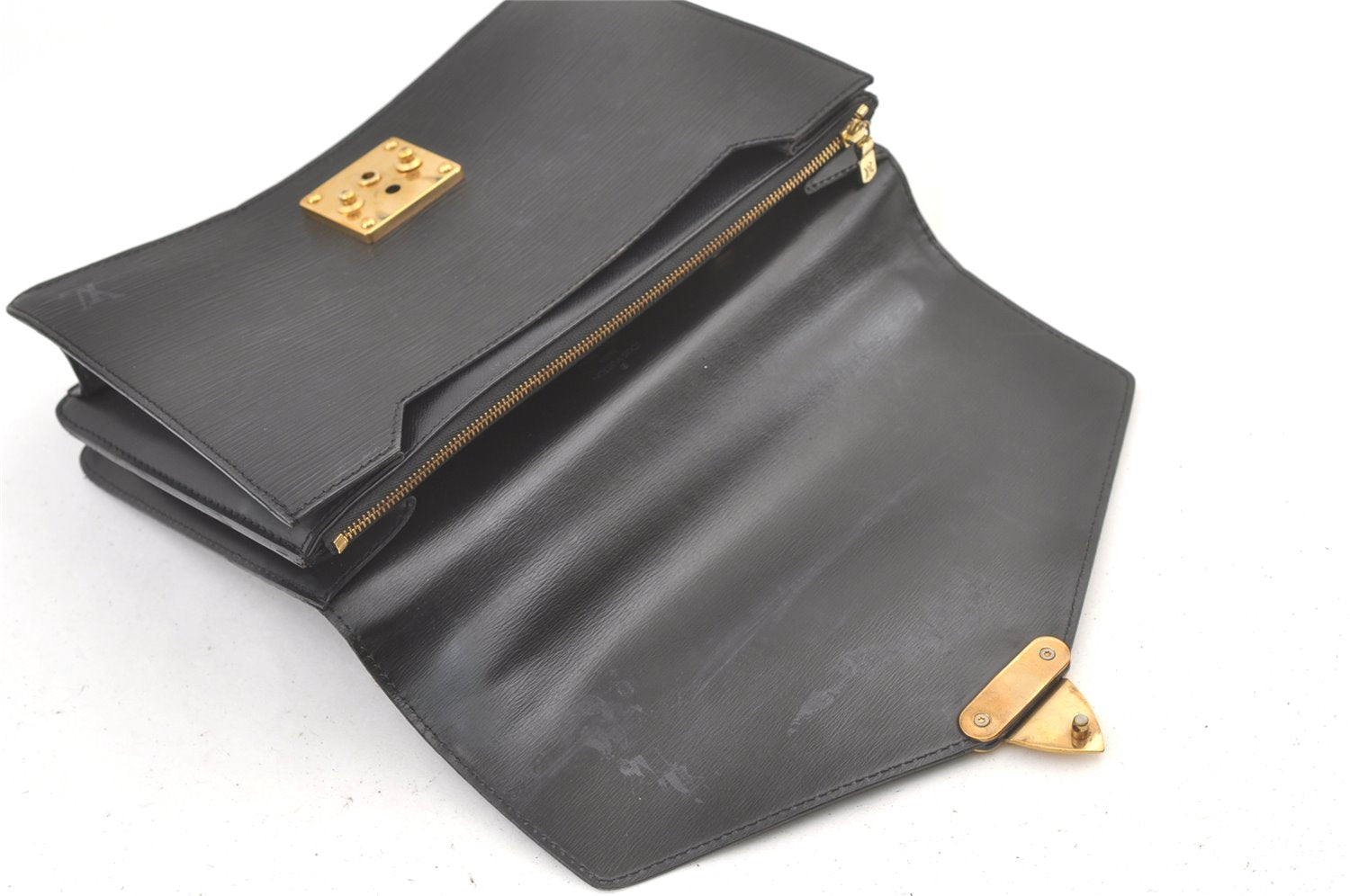 Authentic Louis Vuitton Epi Concorde Hand Bag Purse Black M52132 LV 1202K