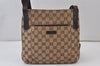 Authentic GUCCI Shoulder Cross Body Bag GG Canvas Leather 122793 Brown 1203K