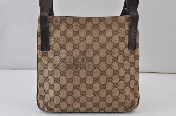 Authentic GUCCI Shoulder Cross Body Bag GG Canvas Leather 122793 Brown 1203K