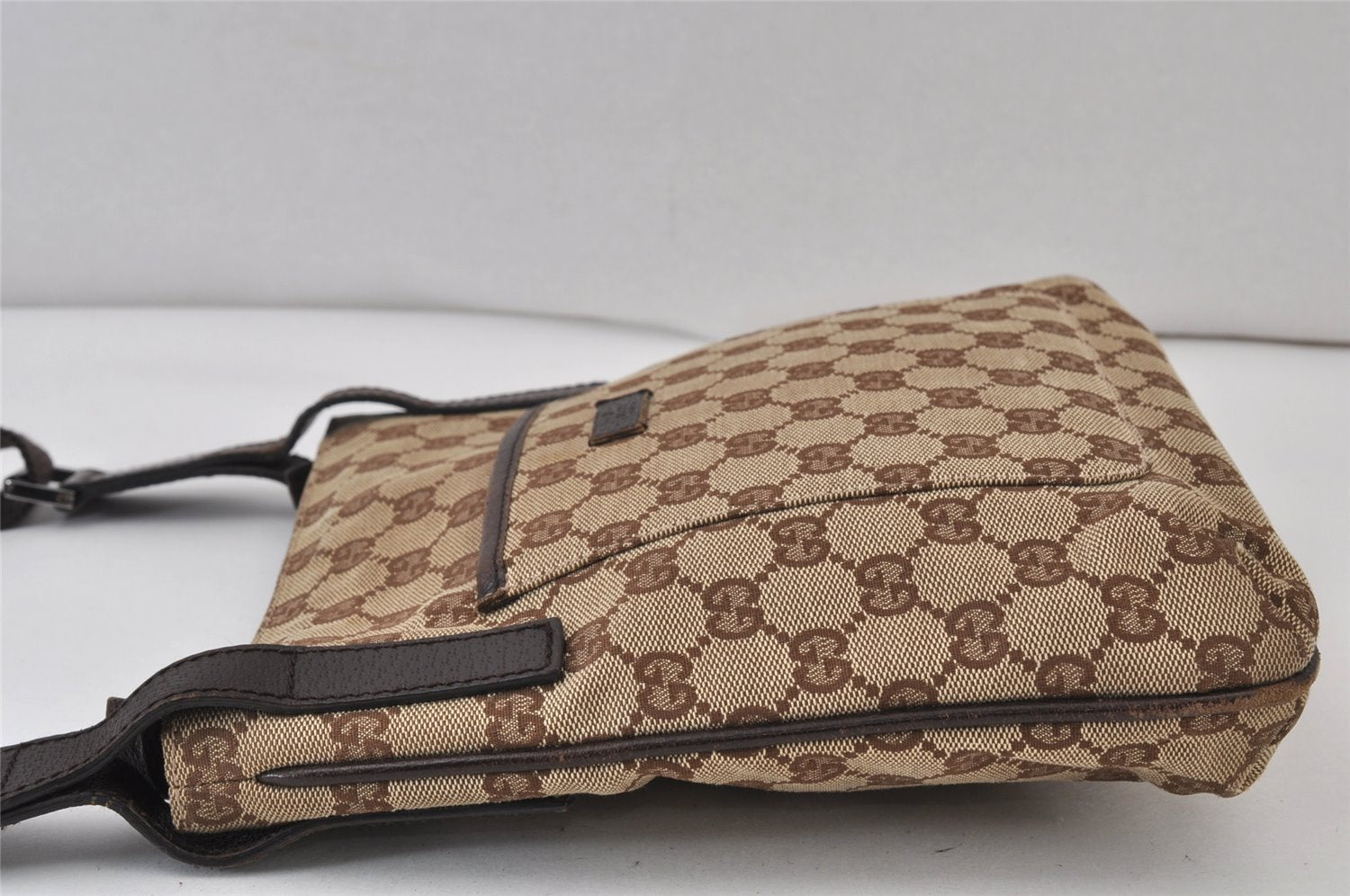Authentic GUCCI Shoulder Cross Body Bag GG Canvas Leather 122793 Brown 1203K