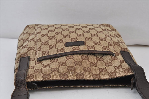 Authentic GUCCI Shoulder Cross Body Bag GG Canvas Leather 122793 Brown 1203K