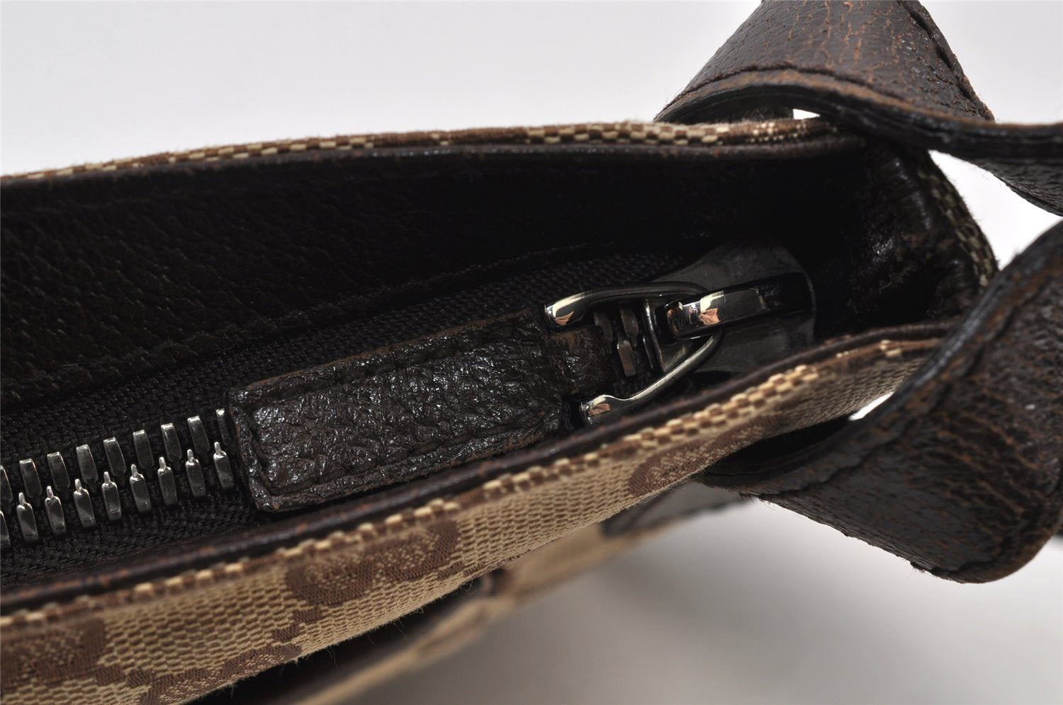 Authentic GUCCI Shoulder Cross Body Bag GG Canvas Leather 122793 Brown 1203K