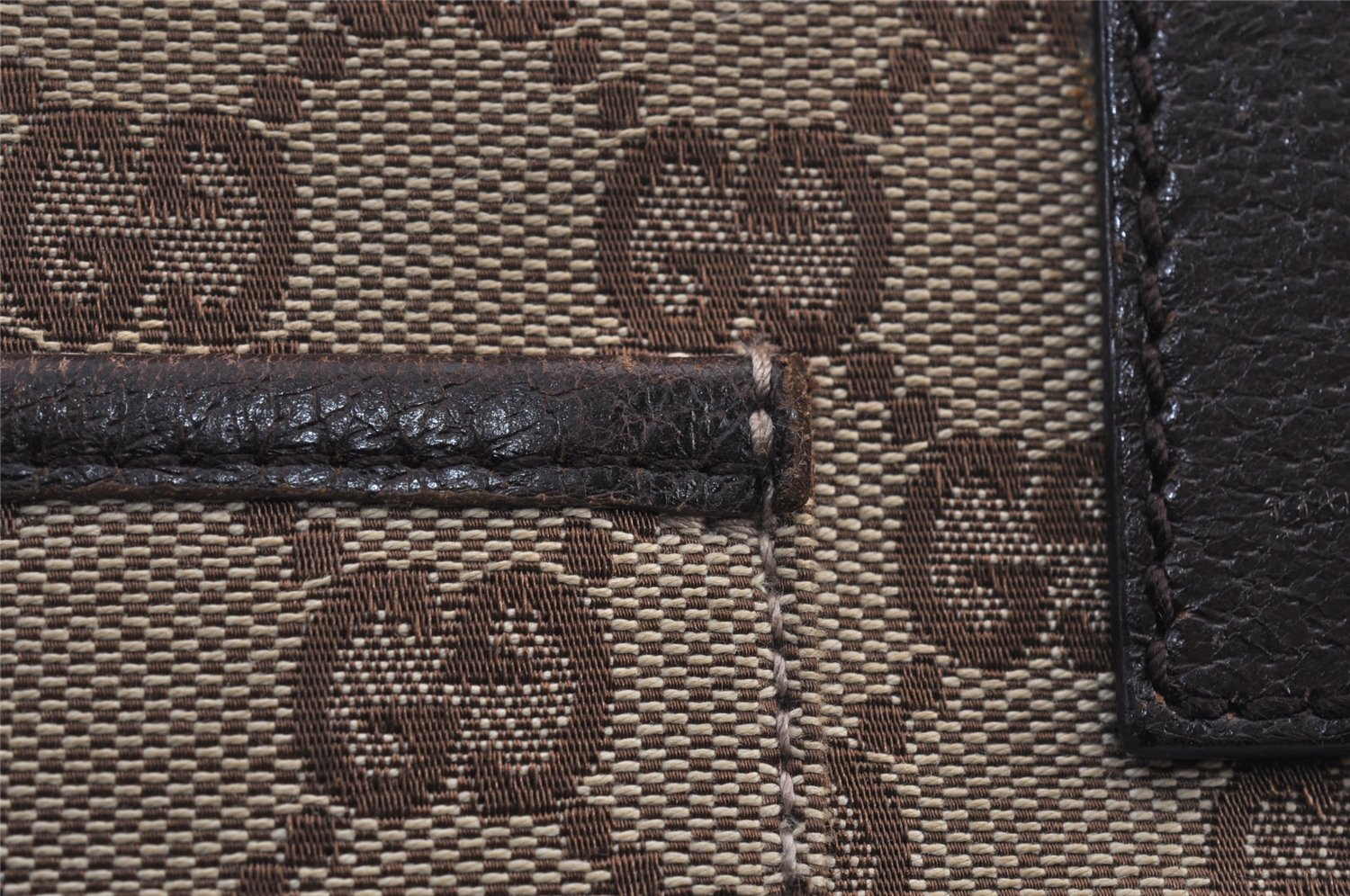 Authentic GUCCI Shoulder Cross Body Bag GG Canvas Leather 122793 Brown 1203K
