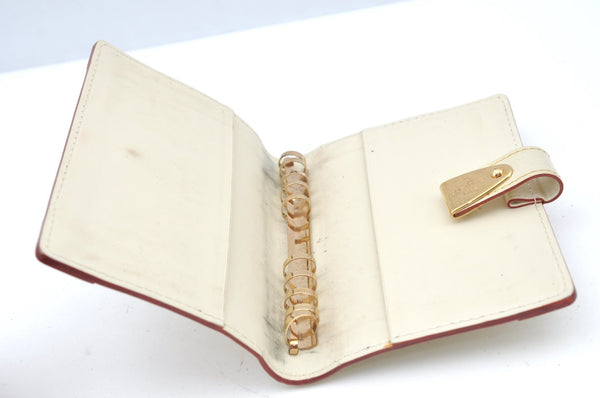 Auth Louis Vuitton Suhali Partenaire Agenda Day Planner Cover R21030 White 1204H