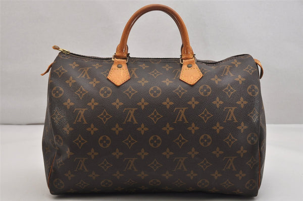 Authentic Louis Vuitton Monogram Speedy 35 Hand Boston Bag M41524 LV 1204K