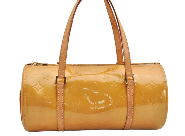 Authentic Louis Vuitton Vernis Bedford Hand Bag Yellow Beige M91006 LV 1205K