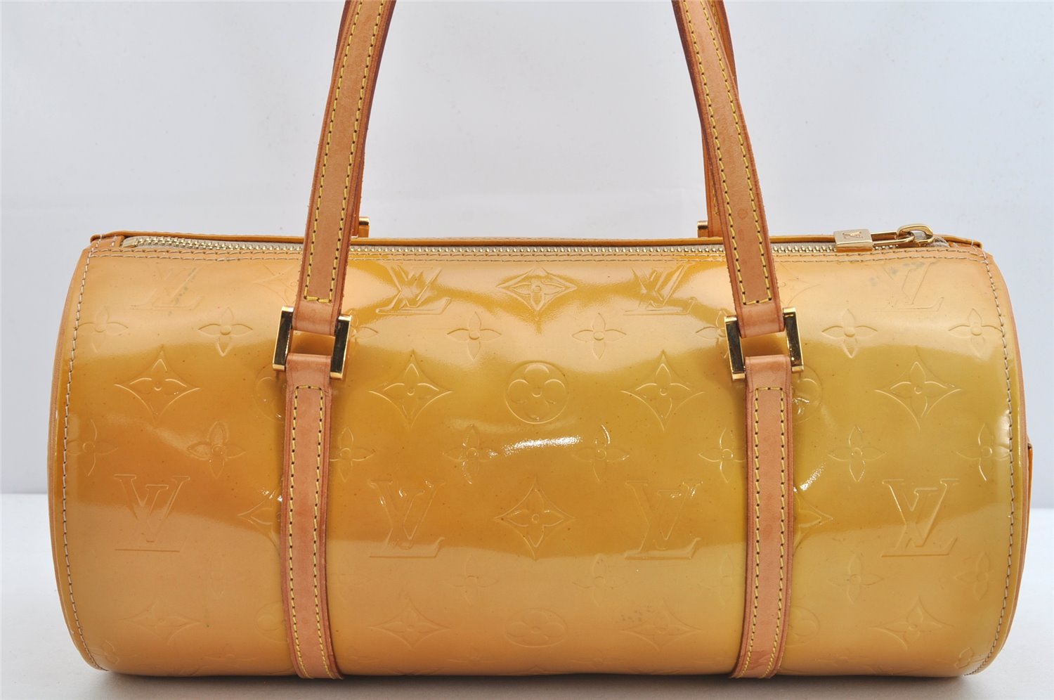 Authentic Louis Vuitton Vernis Bedford Hand Bag Yellow Beige M91006 LV 1205K