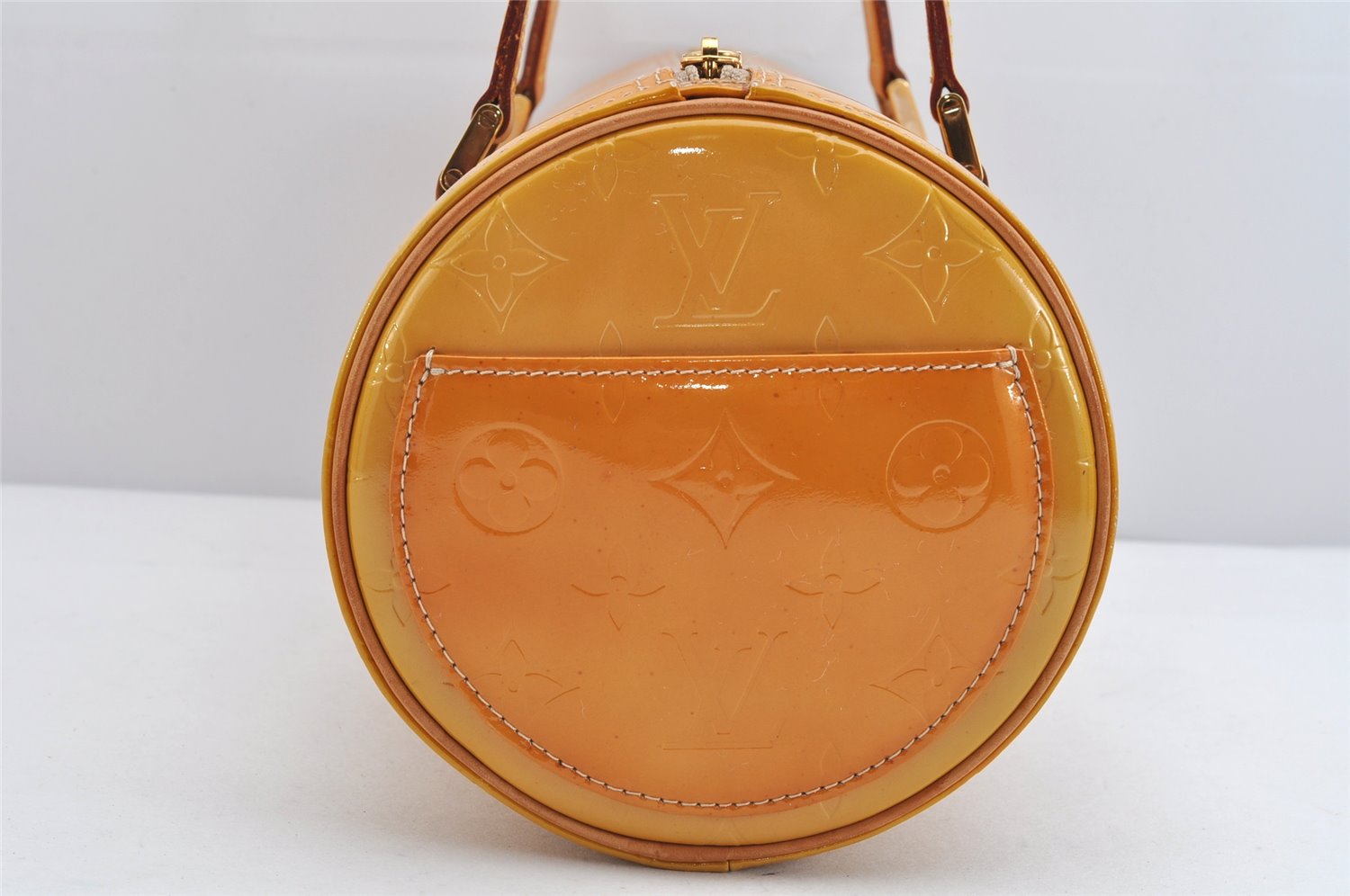 Authentic Louis Vuitton Vernis Bedford Hand Bag Yellow Beige M91006 LV 1205K